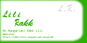 lili rakk business card